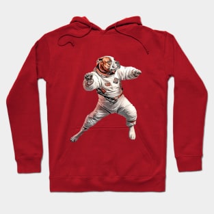 Astronaut dog fighting in space Hoodie